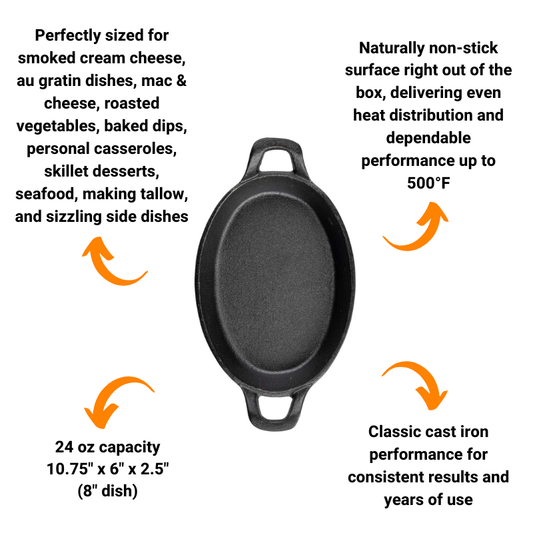 8.5" Oval Mini Cast Iron Serving Skillet by TableCraft