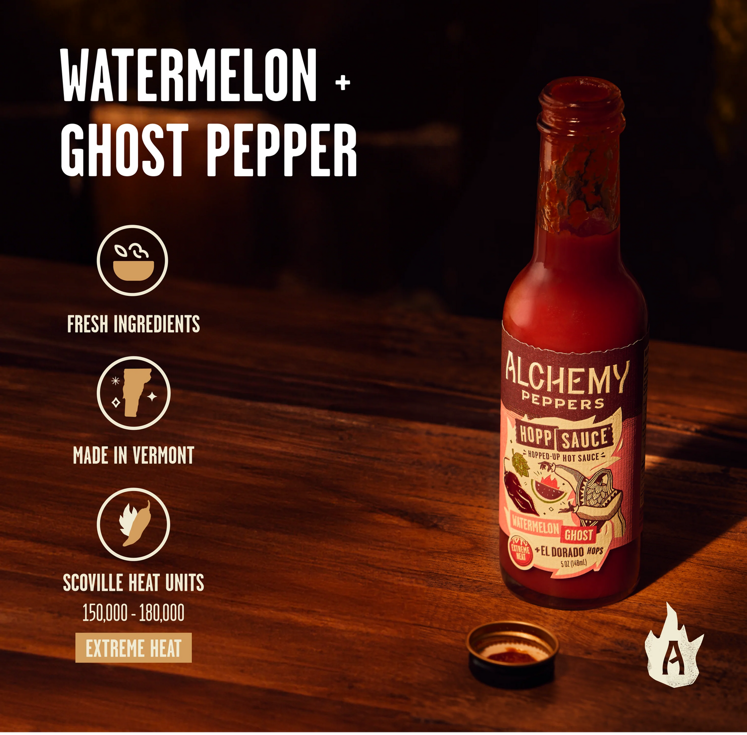 Alchemy Peppers "Extreme Heat" 2-Pack: Dark Cherry + Carolina Reaper & Watermelon + Ghost Pepper Hot Sauces