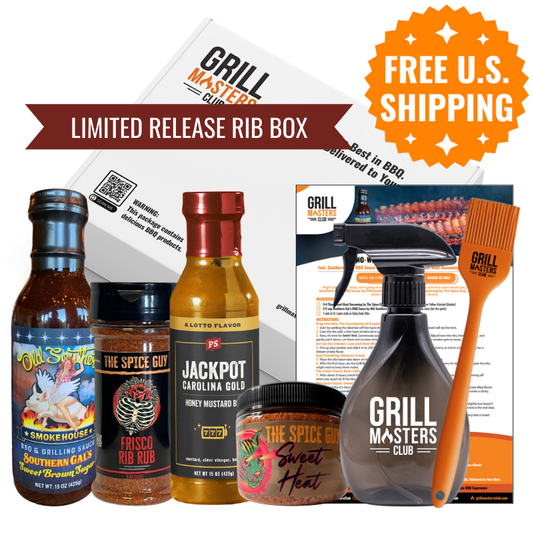 Big Rib Energy BBQ Box with sauces, rubs, and accessories from Grill Masters Club