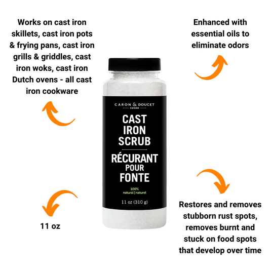 Ultimate Cast Iron Care Set: Soap, Scrub & Oil (3 Pack) - 100% Natural