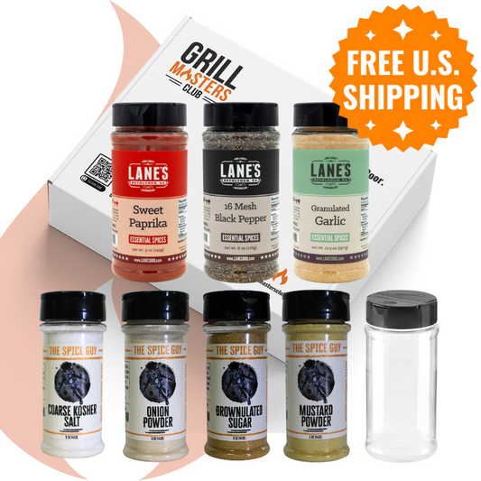 "Competition BBQ" DIY Rub Bundle: 7 Full-Size Spices + Reusable Shaker