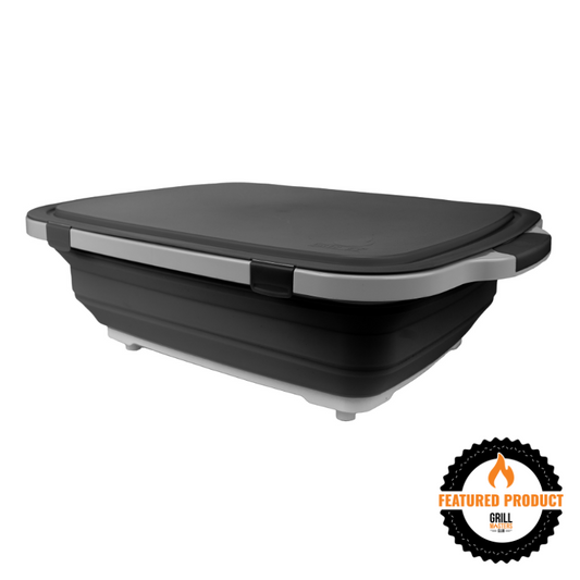 XL BBQ Prep Tub w/ Locking Lid (V2) by Drip EZ - Pitmaster Black
