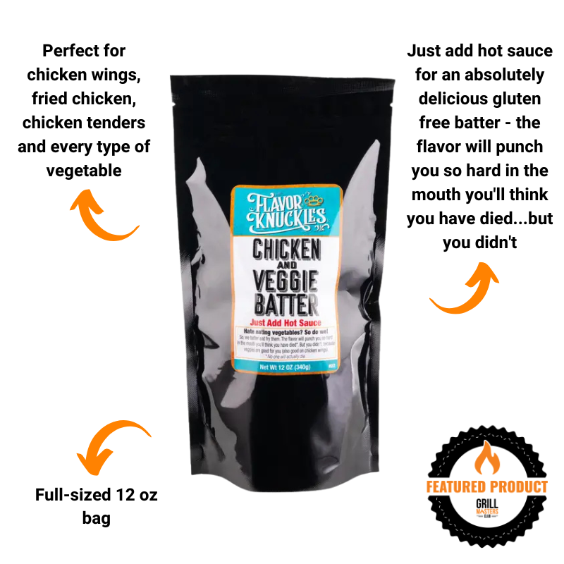 Flavor Knuckles Chicken and Veggie Batter - Gluten Free (12 oz) | Grill Masters Club Flavor Knuckles Chicken and Veggie Batter - Gluten Free (12 oz) | Grill Masters Club