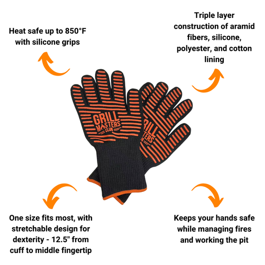 BBQ Essentials Bundle: Grilling Gloves, Cutting Board, Meat Claws & Spatula