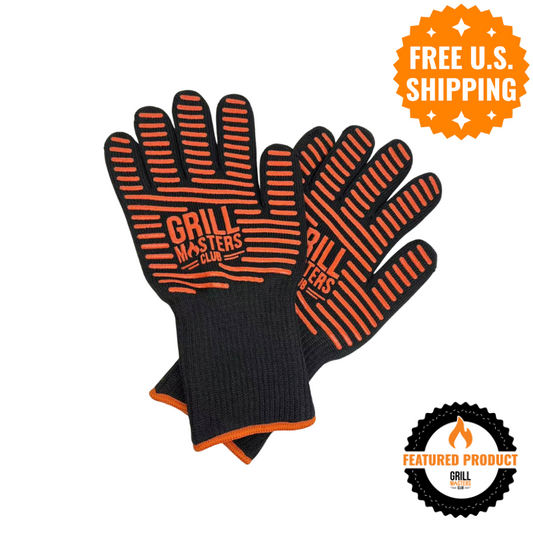 Grill Masters Club High Temperature Grilling & BBQ Gloves - 1 Pair (Safe Up to 850°F)