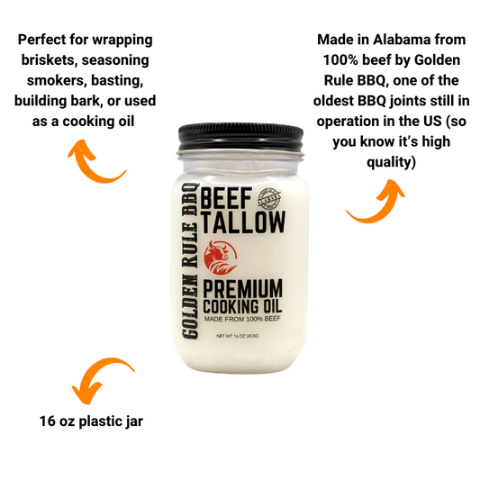 Golden Rule 100% Beef Tallow - Premium Cooking Oil (16 oz)