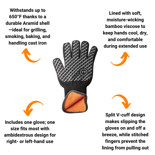 High Temperature Grilling & BBQ Glove by Outset (1 Glove)