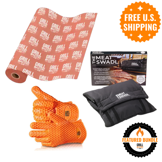 Grip, Wrap & Rest Bundle: Silicone BBQ Gloves, Butcher Paper & Meat Swadl Resting Blanket