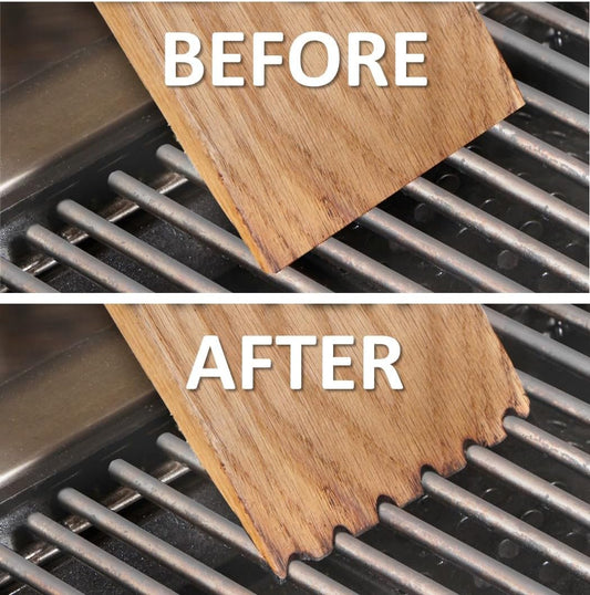 Grill Masters Club Bamboo Grill Scraper - Bristle-Free Wooden Grate Cleaner