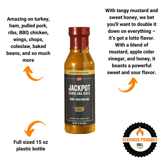 Jackpot Carolina Gold BBQ Sauce by PS Seasoning (15 oz)