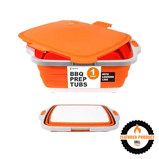 Junior BBQ Prep Tub w/ Locking Lid (V2) by Drip EZ - Classic Orange