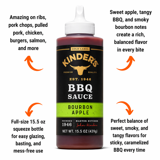 Kinder's Gold Label Bourbon Apple BBQ Sauce (15.5 oz)