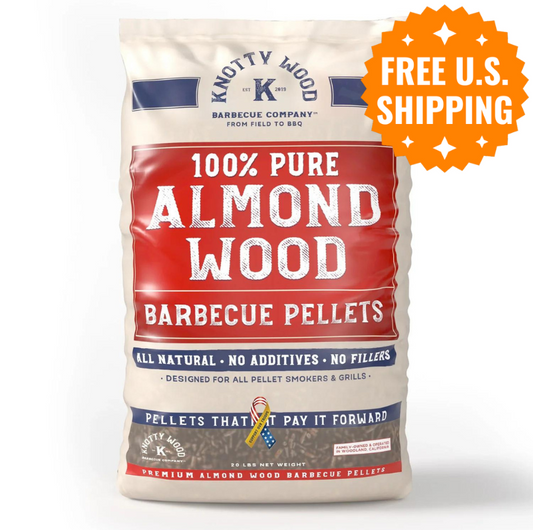 100% Pure Almond Wood Barbecue Pellets by Knotty Wood (20lb)