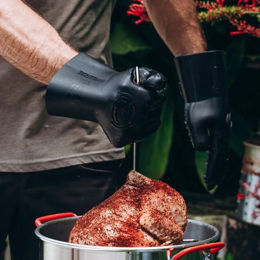 BBQ Champion's Bundle: Prep Tub, Grill Glove, Grill Cleaner, Spatula & Grilling Gloves
