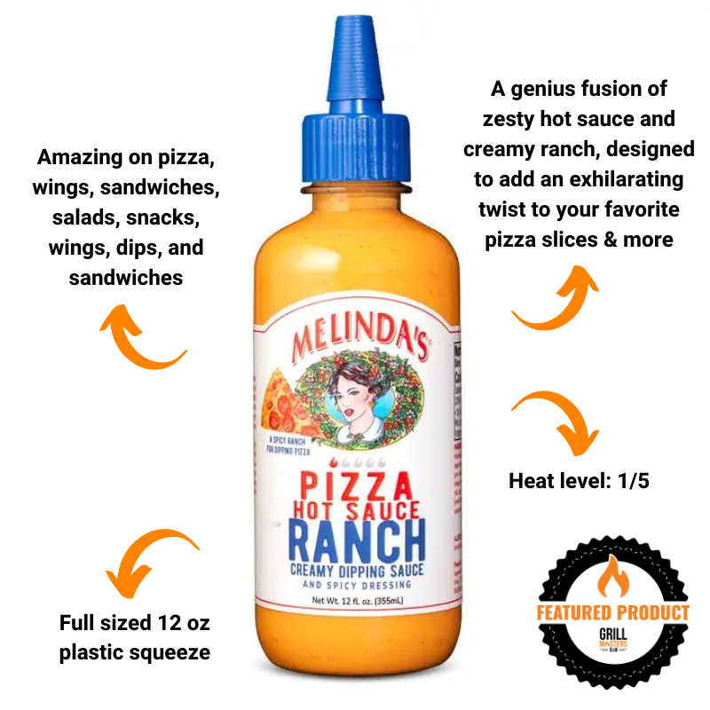 Melinda's Pizza Hot Sauce Ranch Creamy Dipping Sauce & Spicy Dressing (12 oz) Melinda's Pizza Hot Sauce Ranch Creamy Dipping Sauce & Spicy Dressing (12 oz)