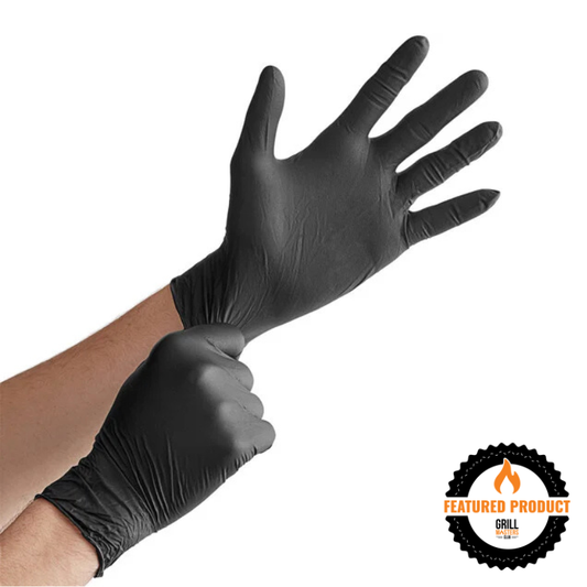 Black Disposable Nitrile Gloves for BBQ & Smoking - Heavy-Duty 6 Mil - 90 Count