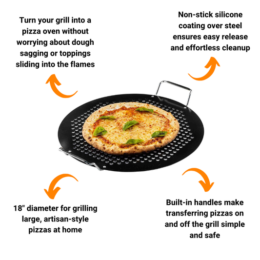 18" Non-Stick Pizza Grilling Tray with Handles by TableCraft