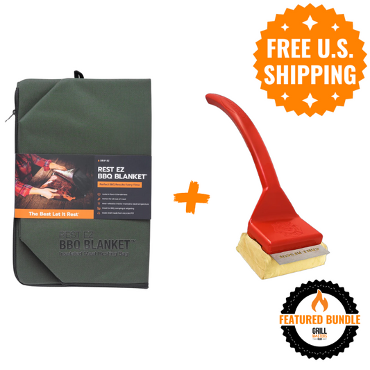 Rest + Scrub Bundle: Rest EZ BBQ Blanket & Steam-Powered Grill Brush & Scraper