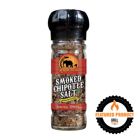 Smoked Chipotle Salt Grinder by African Dream Foods (3.5 oz)