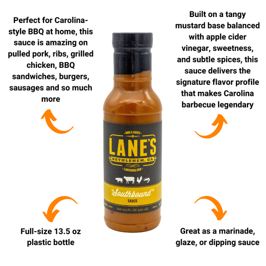Lane's "Southbound" Sauce (13.5 oz) - Tangy Carolina Mustard Style