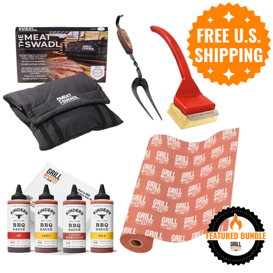 Staff Favorites BBQ Bundle: Meat Swadl, Grill Brush, Kinder’s Sauces & Butcher Paper