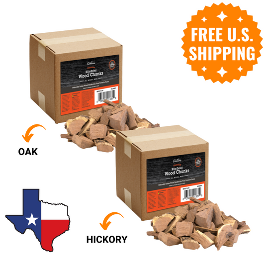 Texas 2-Pack: Oak + Hickory Wood Chunks (20lbs total)