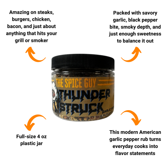 Thunderstruck Garlic Pepper Rub by The Spice Guy (4 oz)