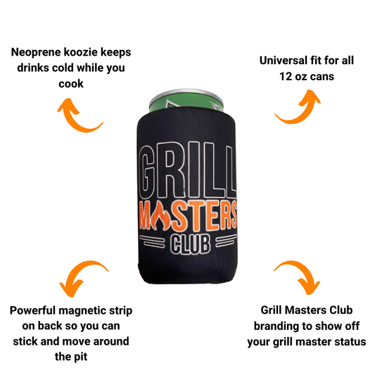 Grill Masters Club Magnetic Neoprene Koozie - Black
