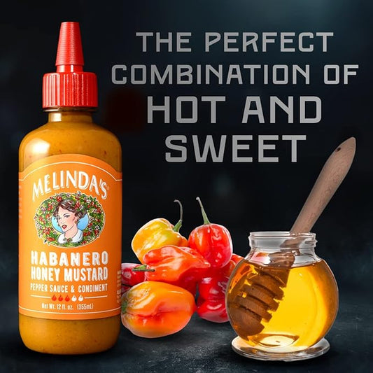 Melinda’s Hot Habanero Honey Mustard Pepper Sauce (12 oz)