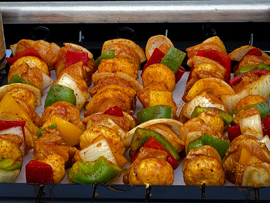 Chicken shish kabobs, shisk kabobs, grilled kabobs