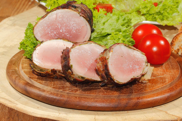 bacon wrapped pork chops, bbq pork chops