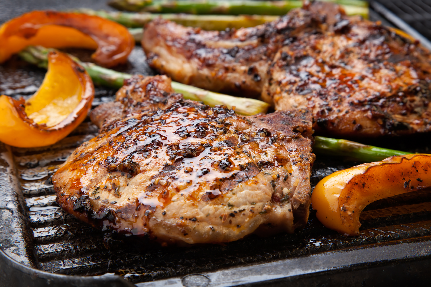 grilled pork chops, grilled porkchops, pork chops with fried sage