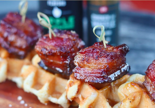 Pork Belly Burnt End Waffle Sliders