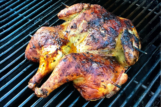 Buttery Herb Spatchcocked Chicken w/ Carolina Mustard Sauce