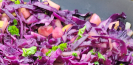 Grilled red cabbage slaw