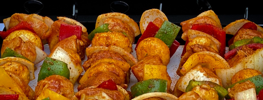 Grilled chicken shish kabobs
