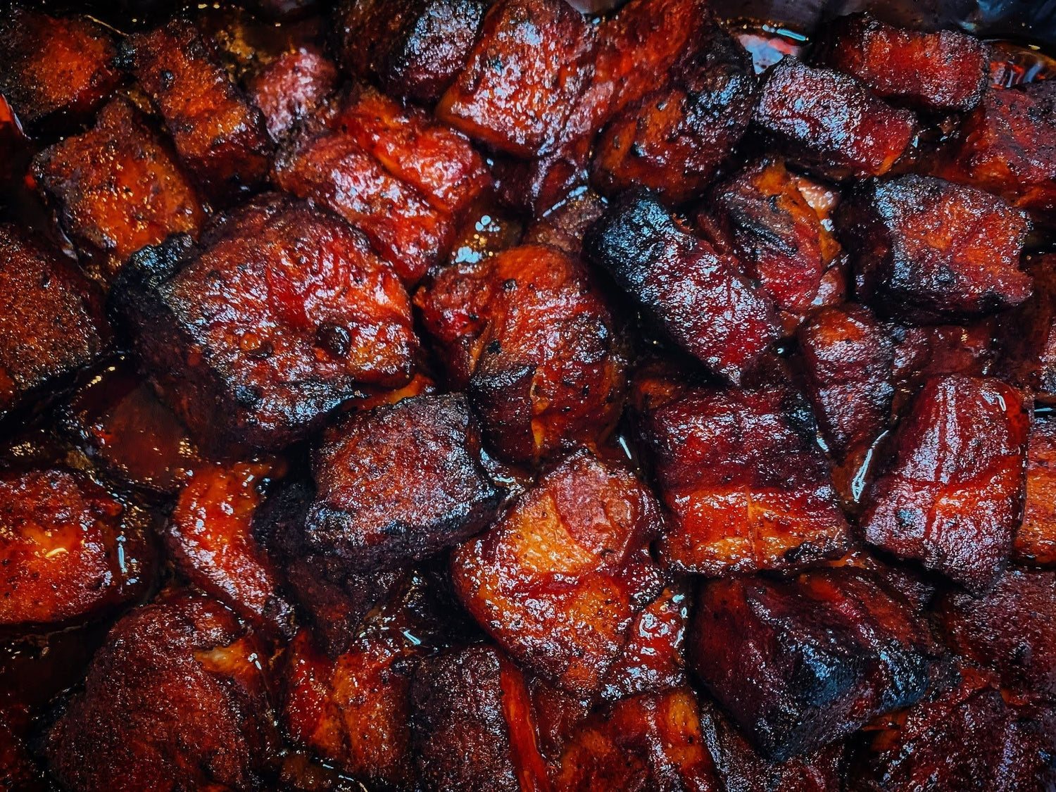 Sticky Cherry Chipotle Pork Belly Burnt Ends