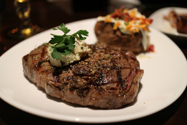 Ribeye steak with chipotle butter