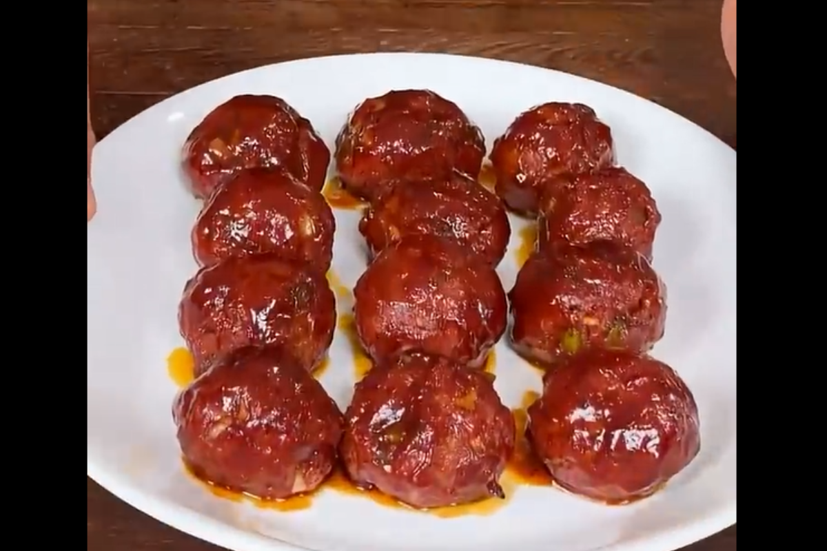 Pineapple Chipotle Glazed Party Meatballs Recipe + Video