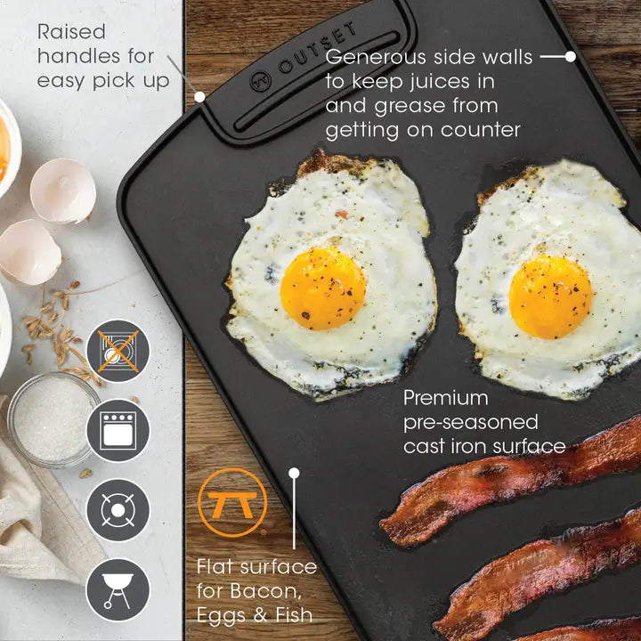 10" x 18" Reversible Cast Iron Griddle by Outset