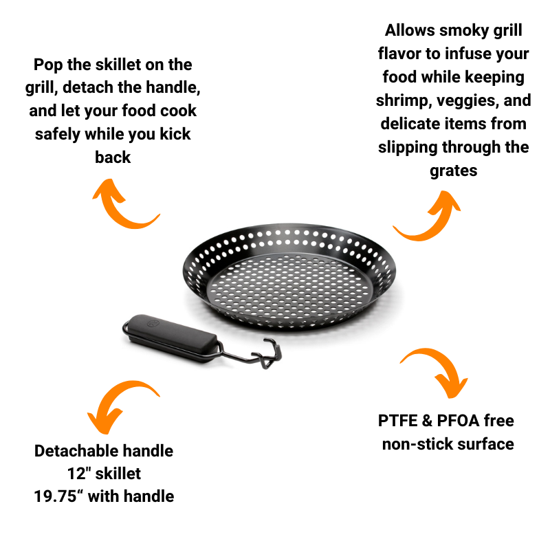 12" Non-Stick Grill Skillet with Removable Handle by Outset