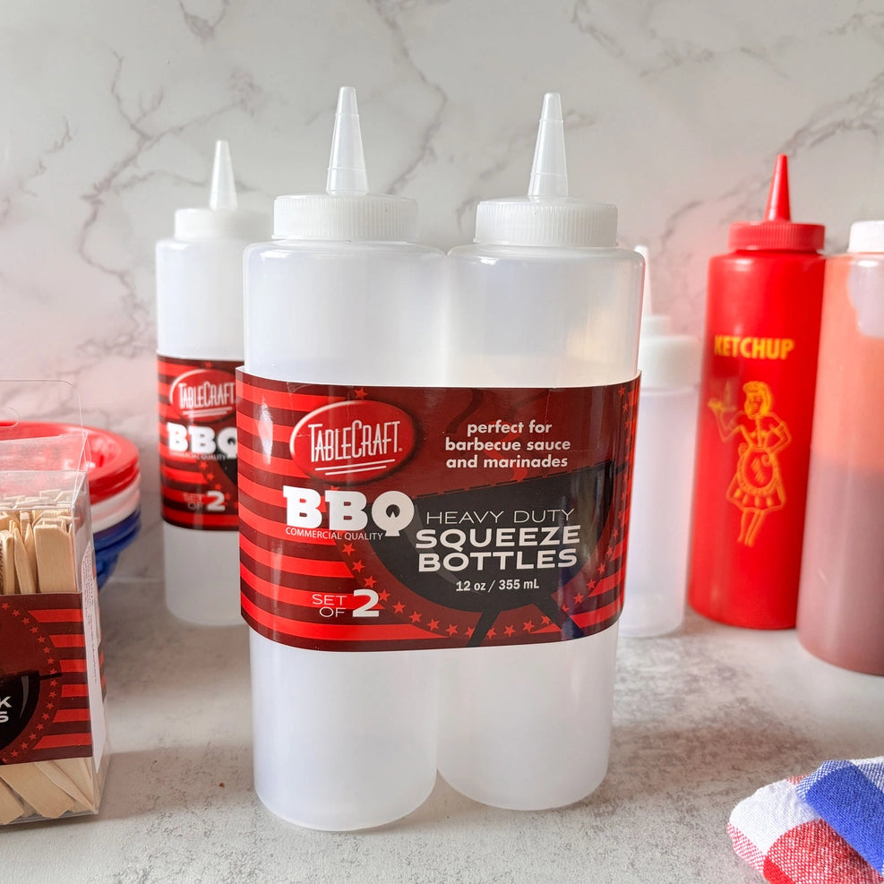 Flat Top Griddle Squeeze Bottles, 12 oz for Oil & BBQ Sauce (Set of 2)