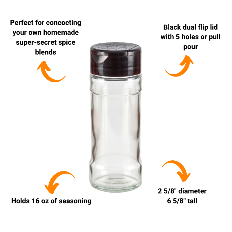 16 oz Reusable Plastic Spice Shaker