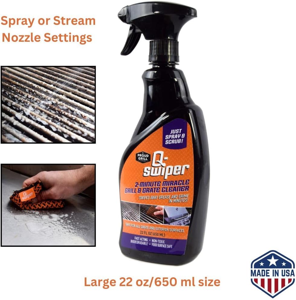 Q-Swiper 2-Minute Miracle Grill & Grate Cleaner + Scrub-Clean Cloth by Proud Grill
