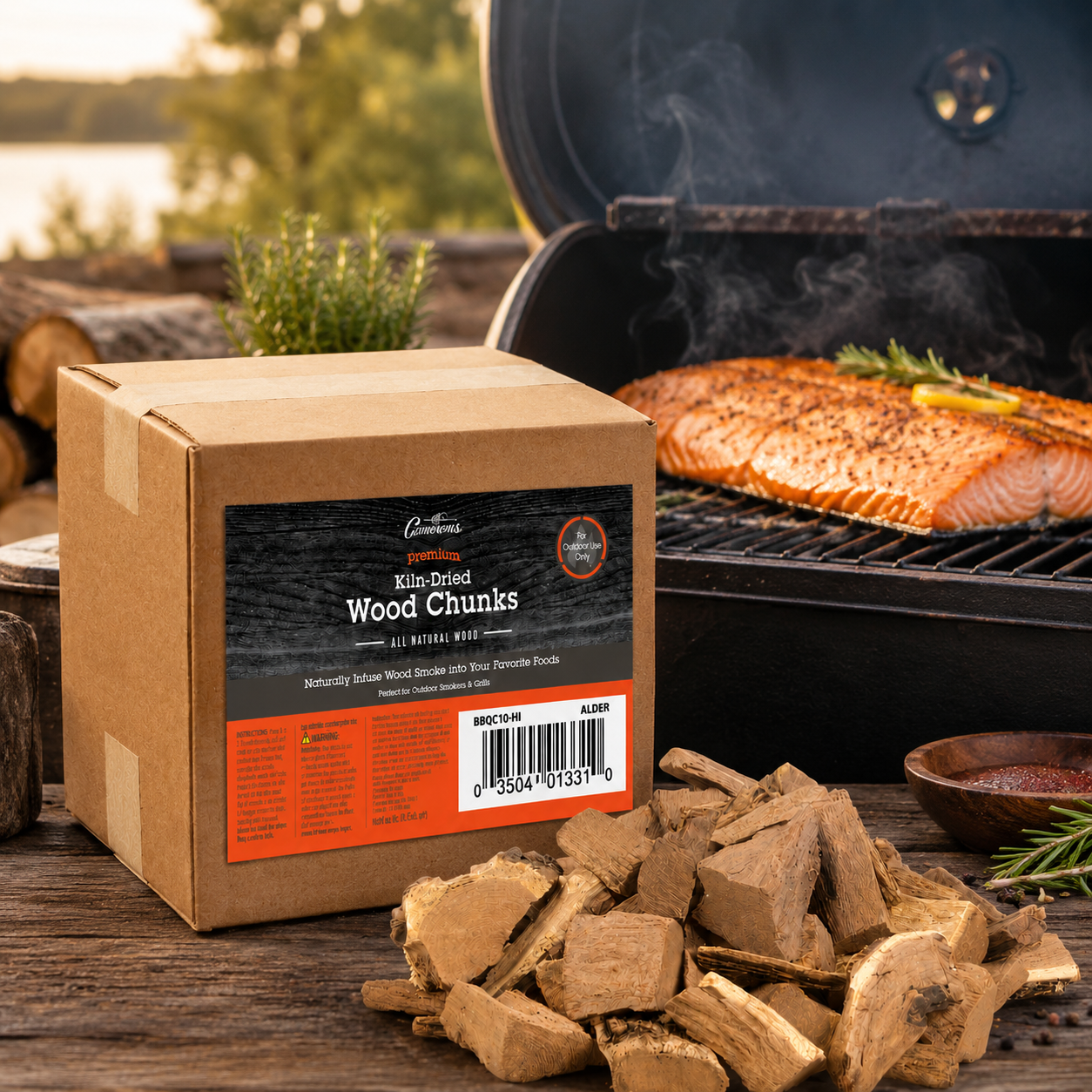 Alder Wood Smoking Chunks by Camerons Products (10 lb)