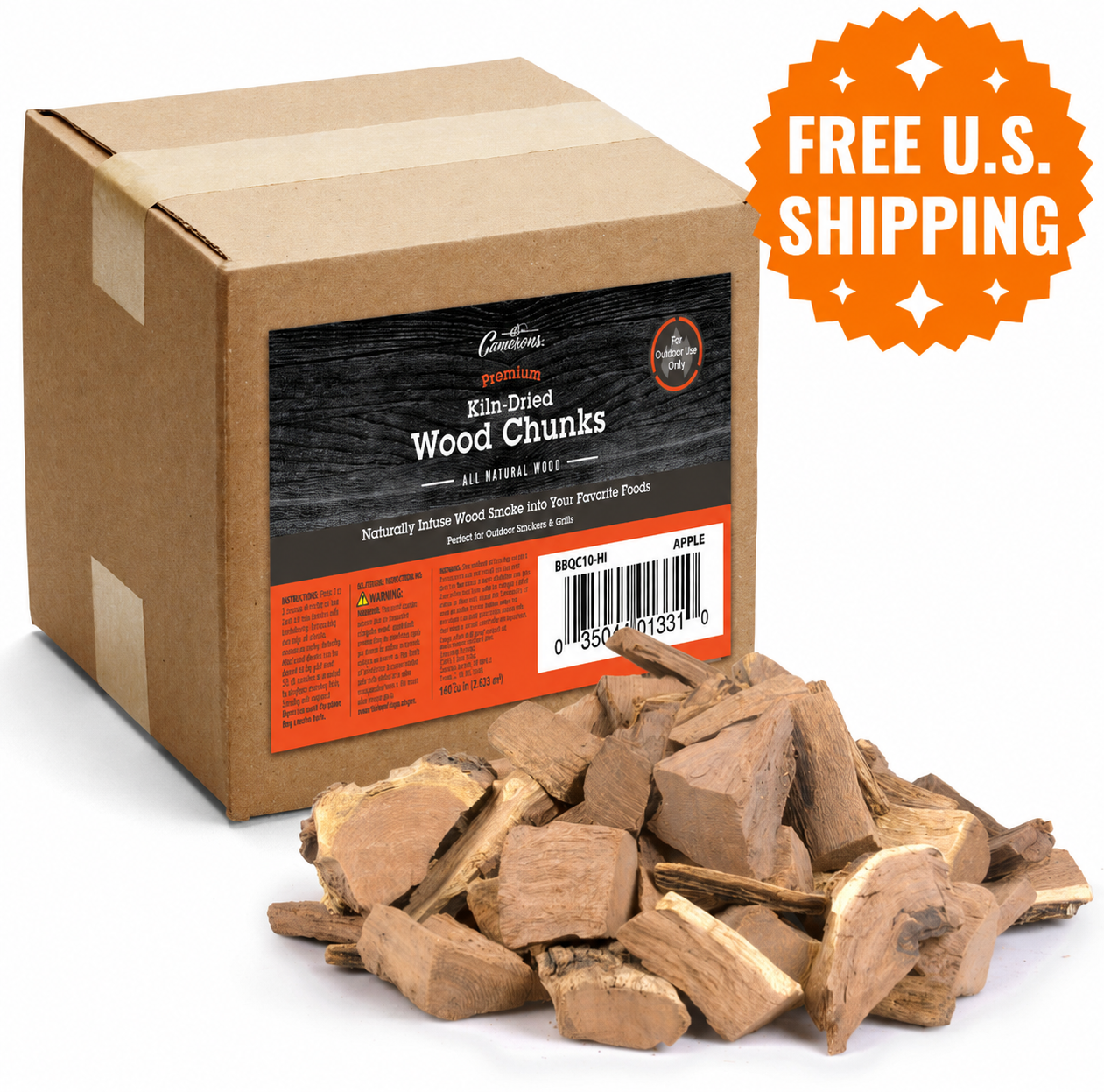 Apple Wood Smoking Chunks by Camerons Products (10 lb)