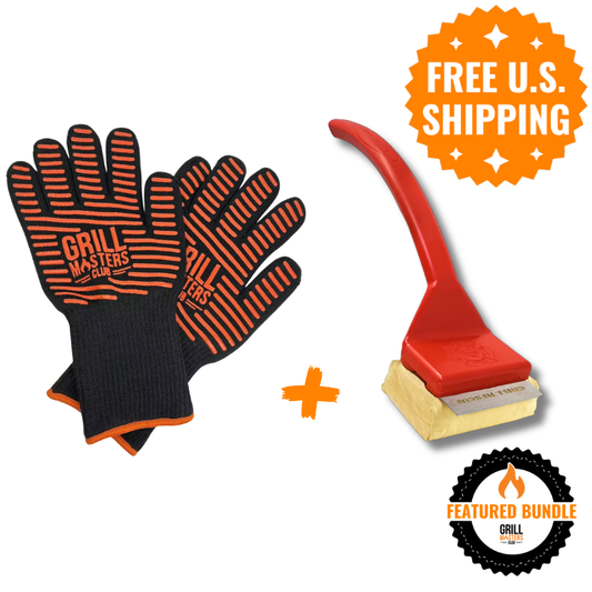 BBQ Basics Bundle: Grilling Gloves + Steam-Powered Grill Brush & Scraper by Grill Rescue