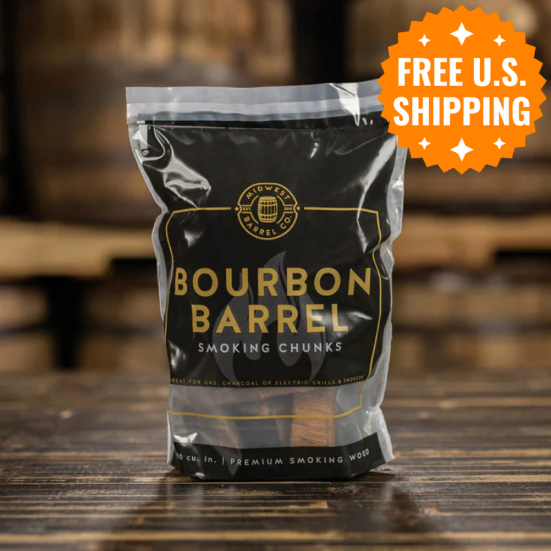 Kentucky Bourbon Barrel Smoking Chunks Product Image with Free Shipping Badge