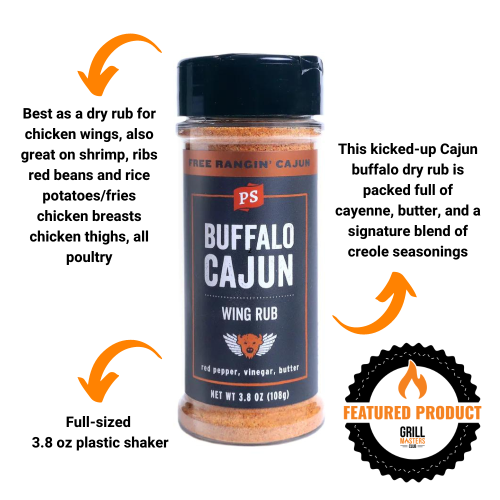 Buffalo Cajun Wing Rub by PS Seasoning (3.8 oz) Grill Masters Club
