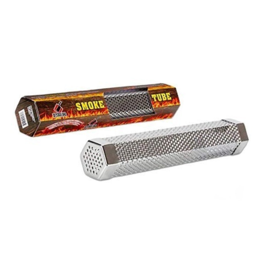 12" BBQ Smoke Tube for Pellet & Gas Grills - Stainless Steel, 4–6 Hour Smoke